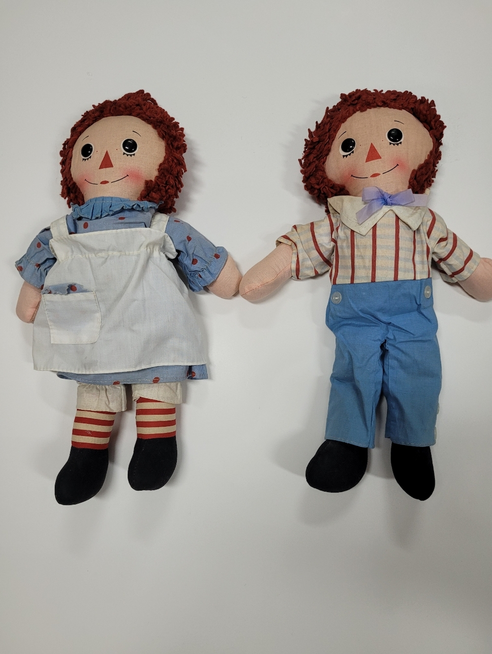 Raggedy Ann & Andy Knickerbocker Vintage Collectible Set 15" Doll With Heart